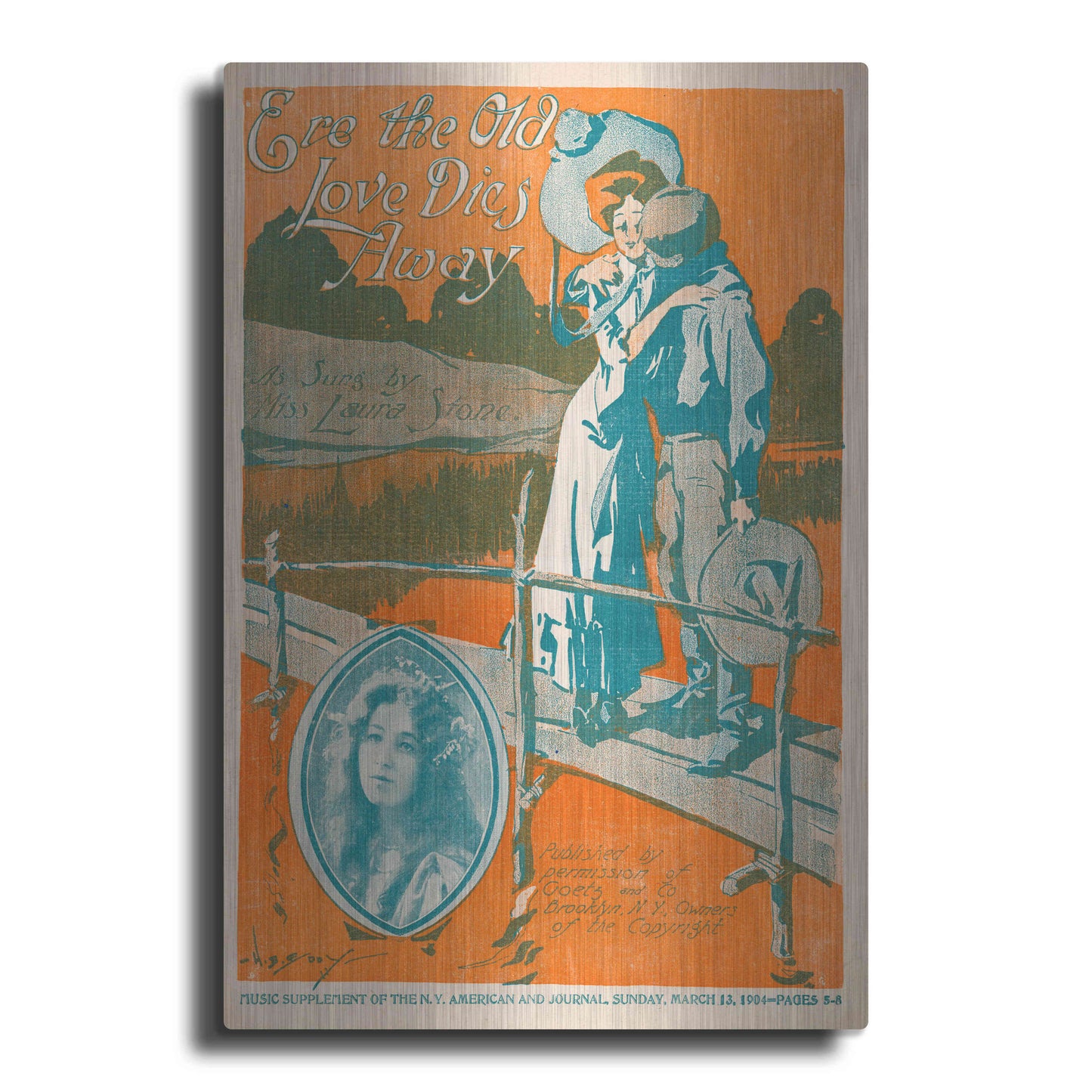 Luxe Metal Art 'Ere The Old Love Dies Away (1900)' by Epic Portfolio, Metal Wall Art
