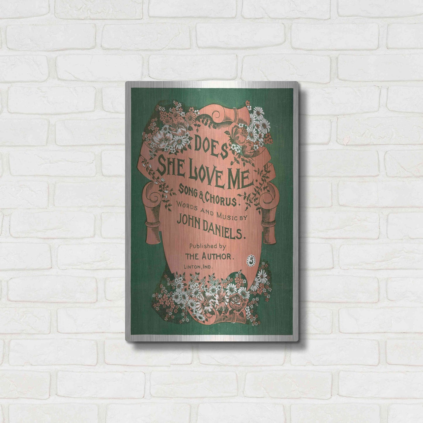 Luxe Metal Art 'Does She Love Me (1899)' by Epic Portfolio, Metal Wall Art,16x24