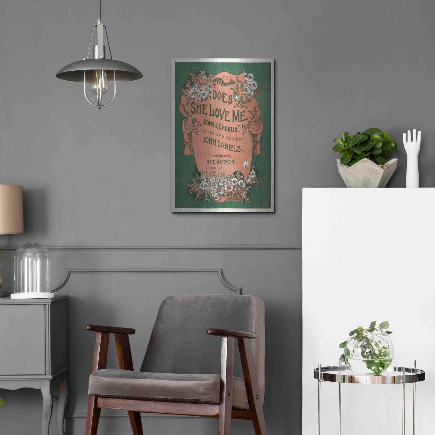 Luxe Metal Art 'Does She Love Me (1899)' by Epic Portfolio, Metal Wall Art,16x24