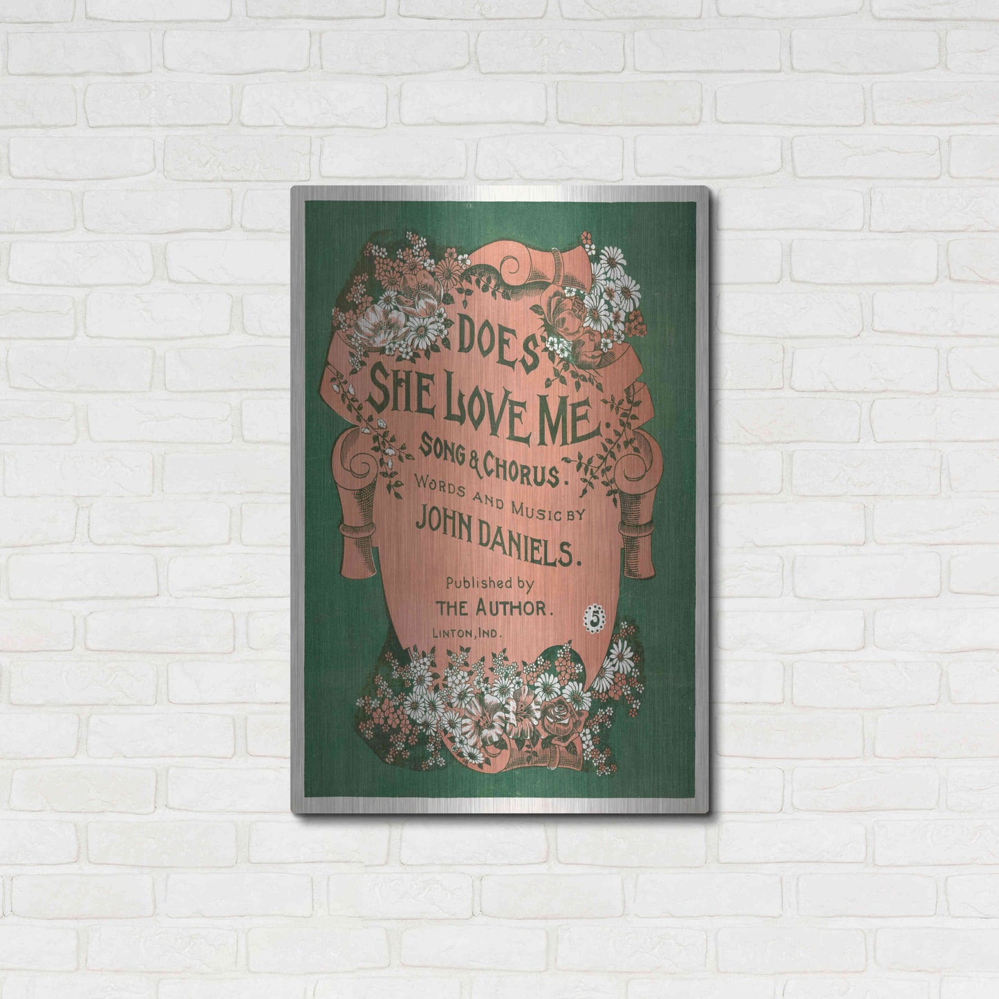 Luxe Metal Art 'Does She Love Me (1899)' by Epic Portfolio, Metal Wall Art,24x36