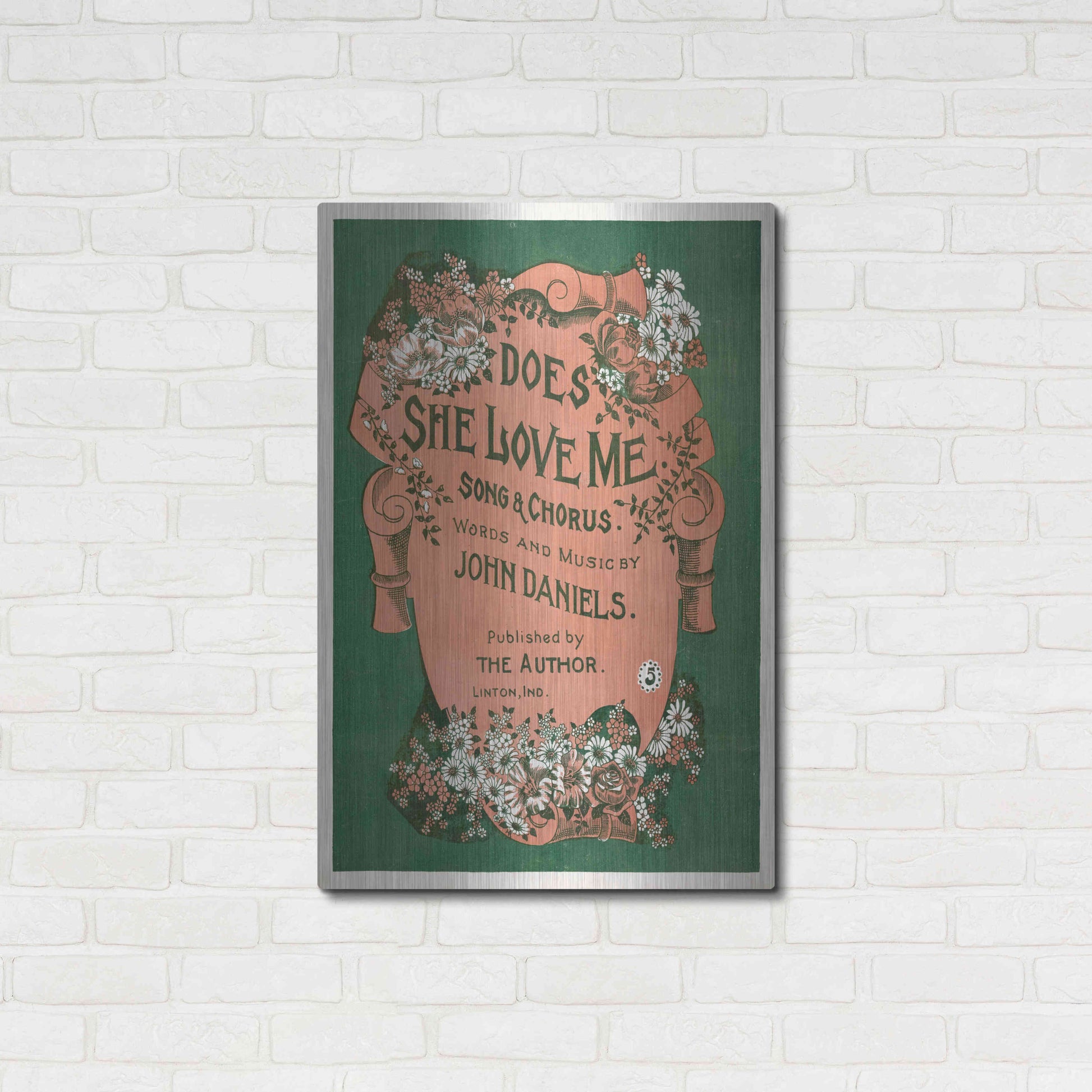 Luxe Metal Art 'Does She Love Me (1899)' by Epic Portfolio, Metal Wall Art,24x36