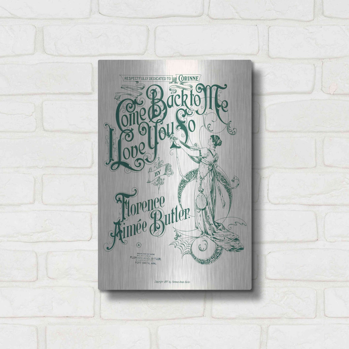 Luxe Metal Art 'Come Back To Me I Love You So (1897)' by Epic Portfolio, Metal Wall Art,12x16