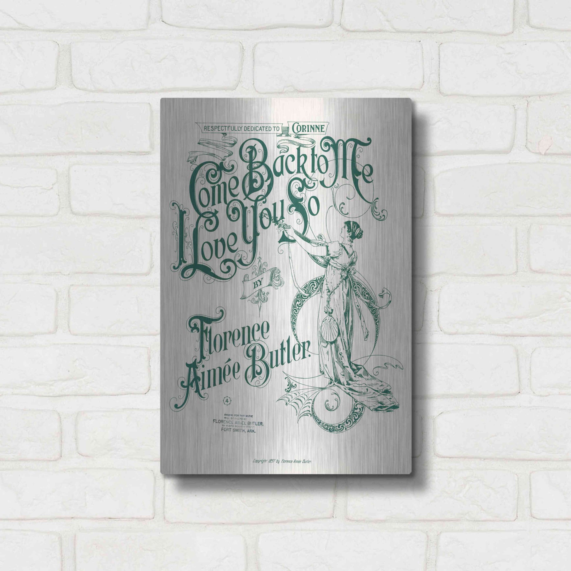 Luxe Metal Art 'Come Back To Me I Love You So (1897)' by Epic Portfolio, Metal Wall Art,12x16