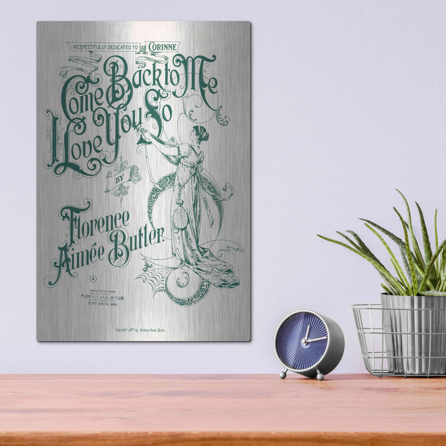 Luxe Metal Art 'Come Back To Me I Love You So (1897)' by Epic Portfolio, Metal Wall Art,12x16