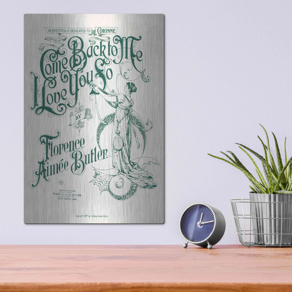 Luxe Metal Art 'Come Back To Me I Love You So (1897)' by Epic Portfolio, Metal Wall Art,12x16