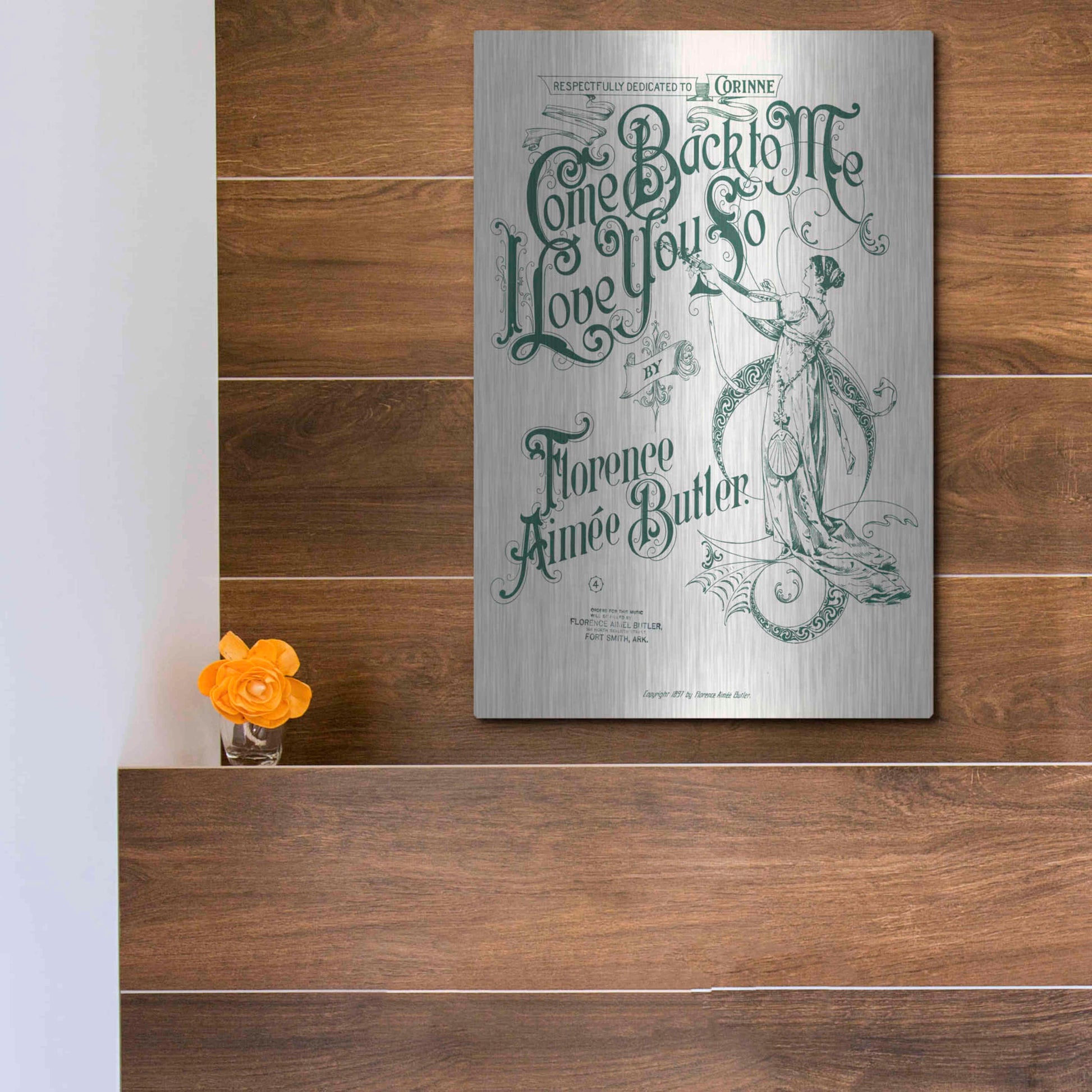 Luxe Metal Art 'Come Back To Me I Love You So (1897)' by Epic Portfolio, Metal Wall Art,12x16