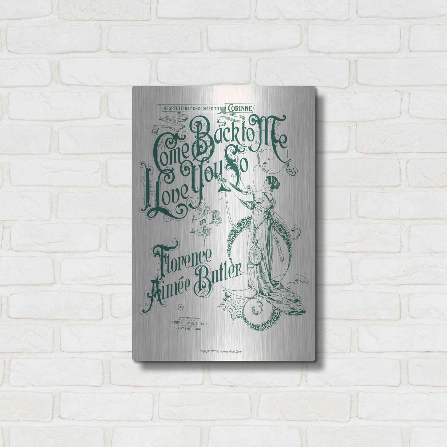 Luxe Metal Art 'Come Back To Me I Love You So (1897)' by Epic Portfolio, Metal Wall Art,16x24