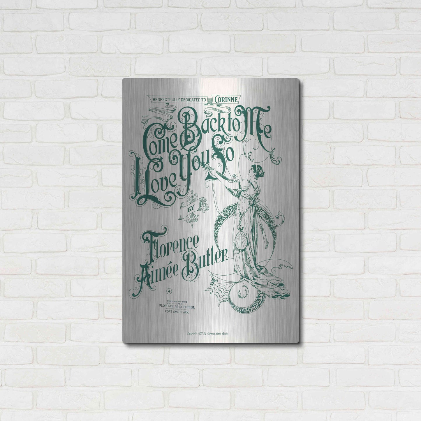 Luxe Metal Art 'Come Back To Me I Love You So (1897)' by Epic Portfolio, Metal Wall Art,24x36