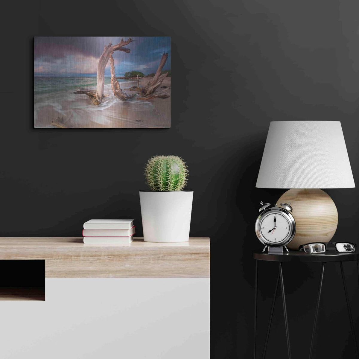 'Driftwood Sunset' by Kathrine Gendreau – Metal Wall Art, 24x16 room view
