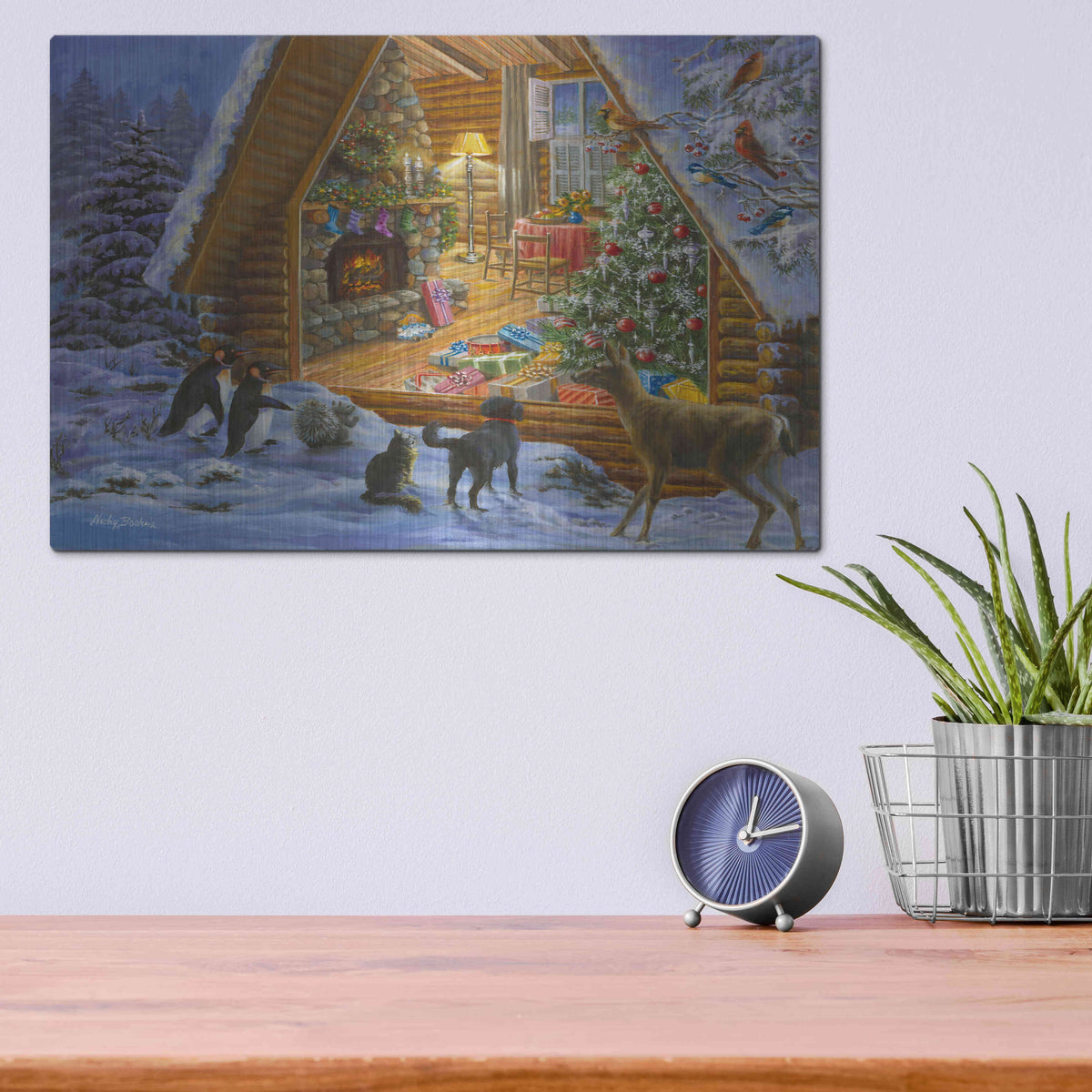 Luxe Metal Art 'Let’s Get Together' by Nicky Boehme, Metal Wall Art,16x12