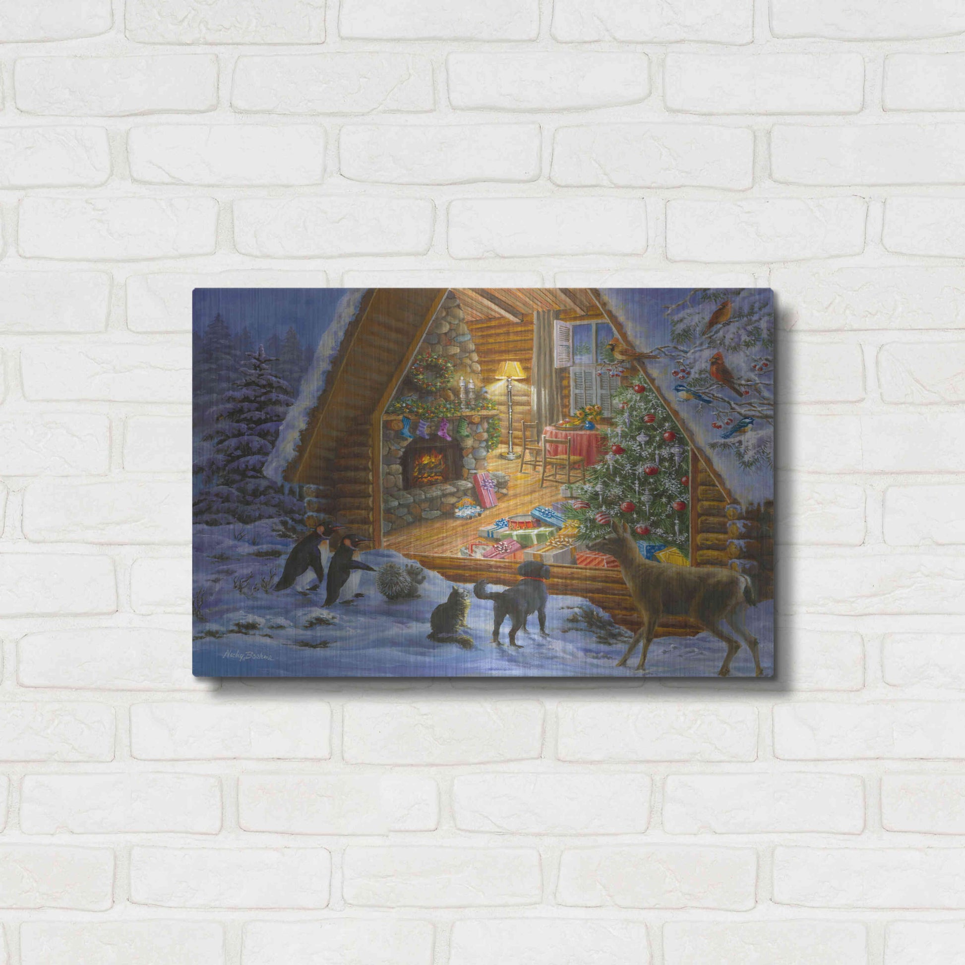 Luxe Metal Art 'Let’s Get Together' by Nicky Boehme, Metal Wall Art,24x16