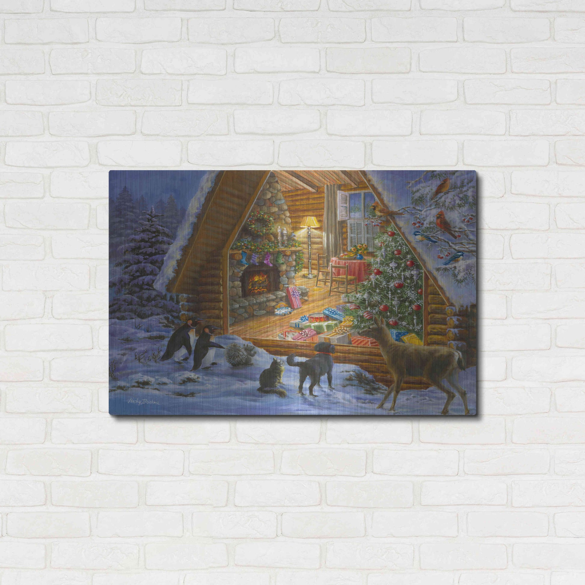 Luxe Metal Art 'Let’s Get Together' by Nicky Boehme, Metal Wall Art,36x24