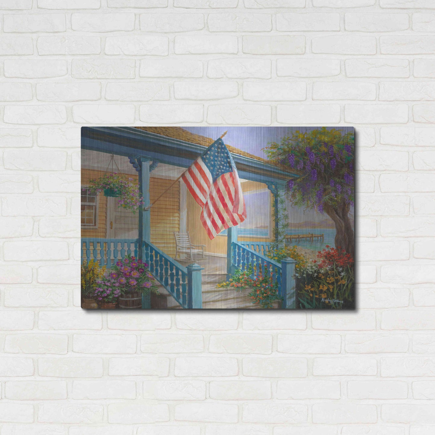 Luxe Metal Art 'My Home Sweet Home' by Nicky Boehme, Metal Wall Art,36x24