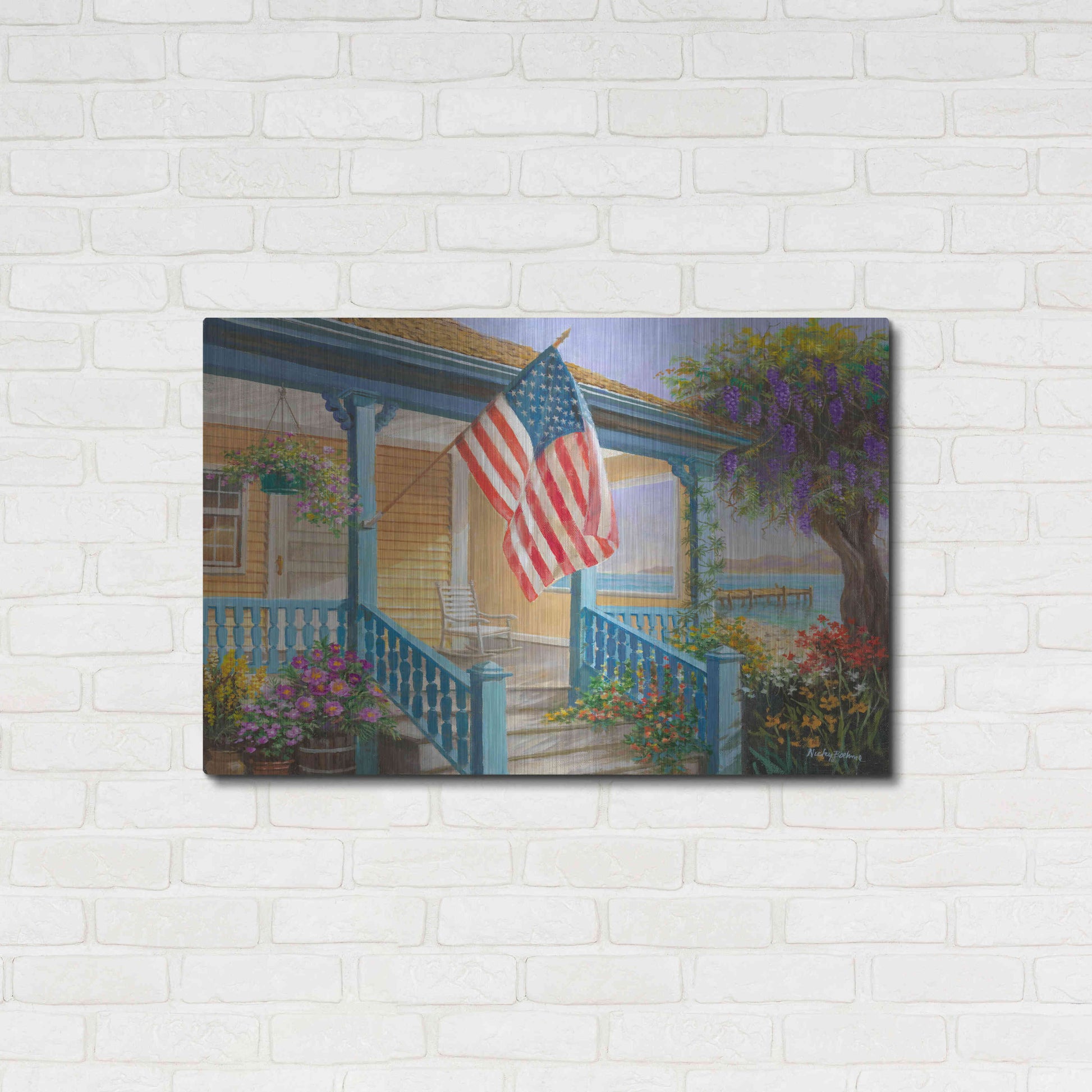 Luxe Metal Art 'My Home Sweet Home' by Nicky Boehme, Metal Wall Art,36x24