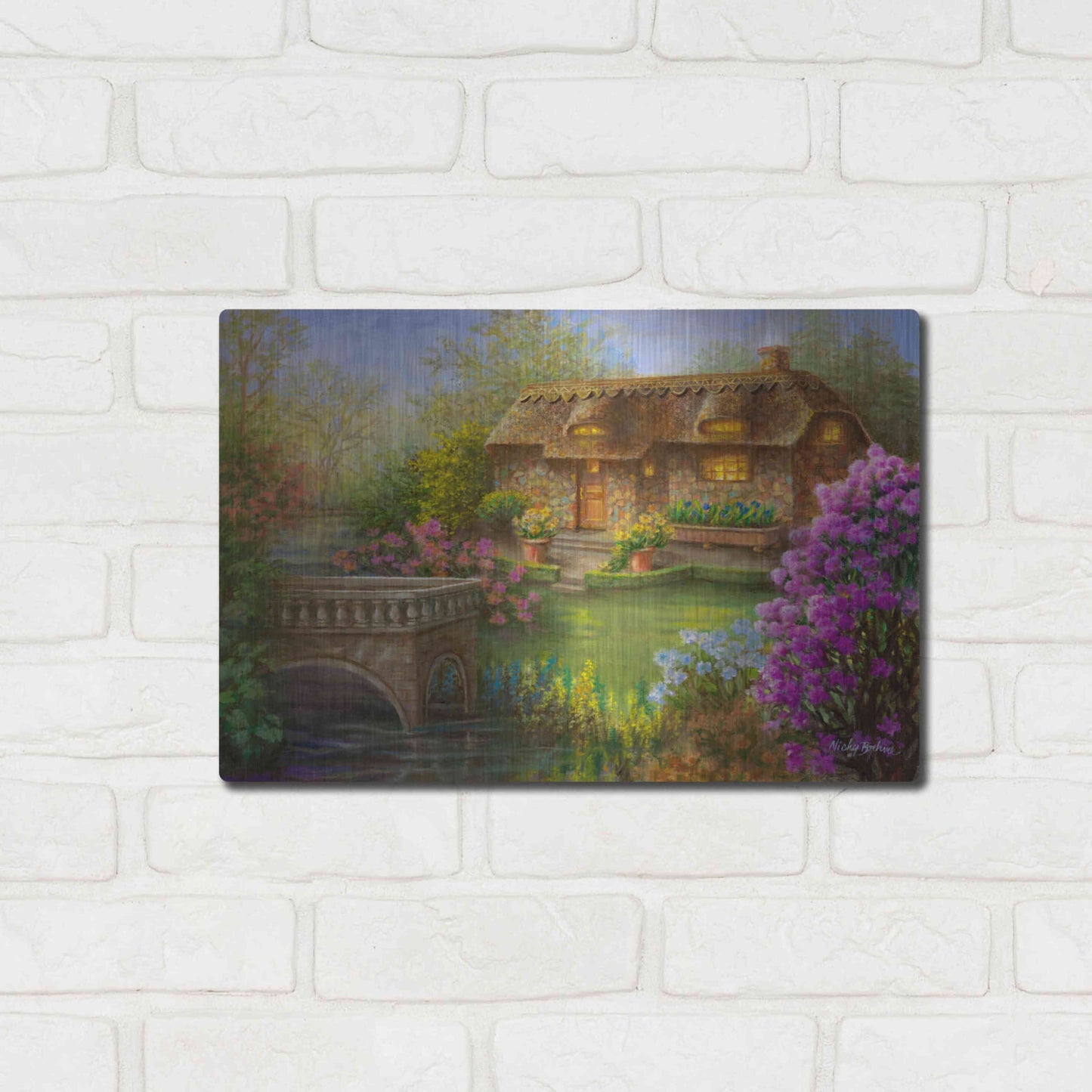 Luxe Metal Art 'My Summer Hideaway' by Nicky Boehme, Metal Wall Art,16x12