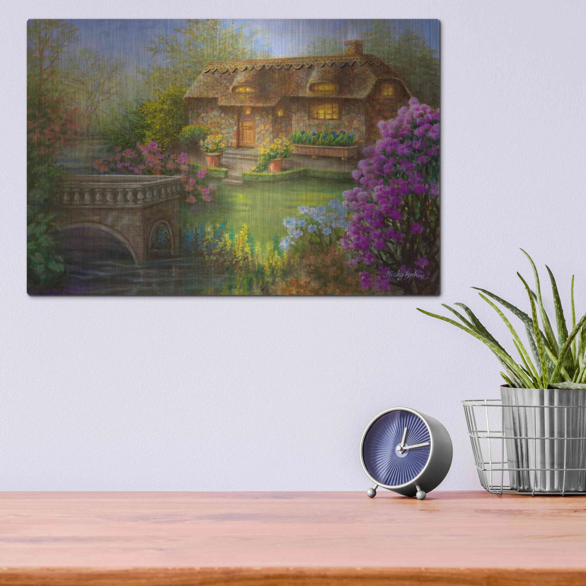 Luxe Metal Art 'My Summer Hideaway' by Nicky Boehme, Metal Wall Art,16x12