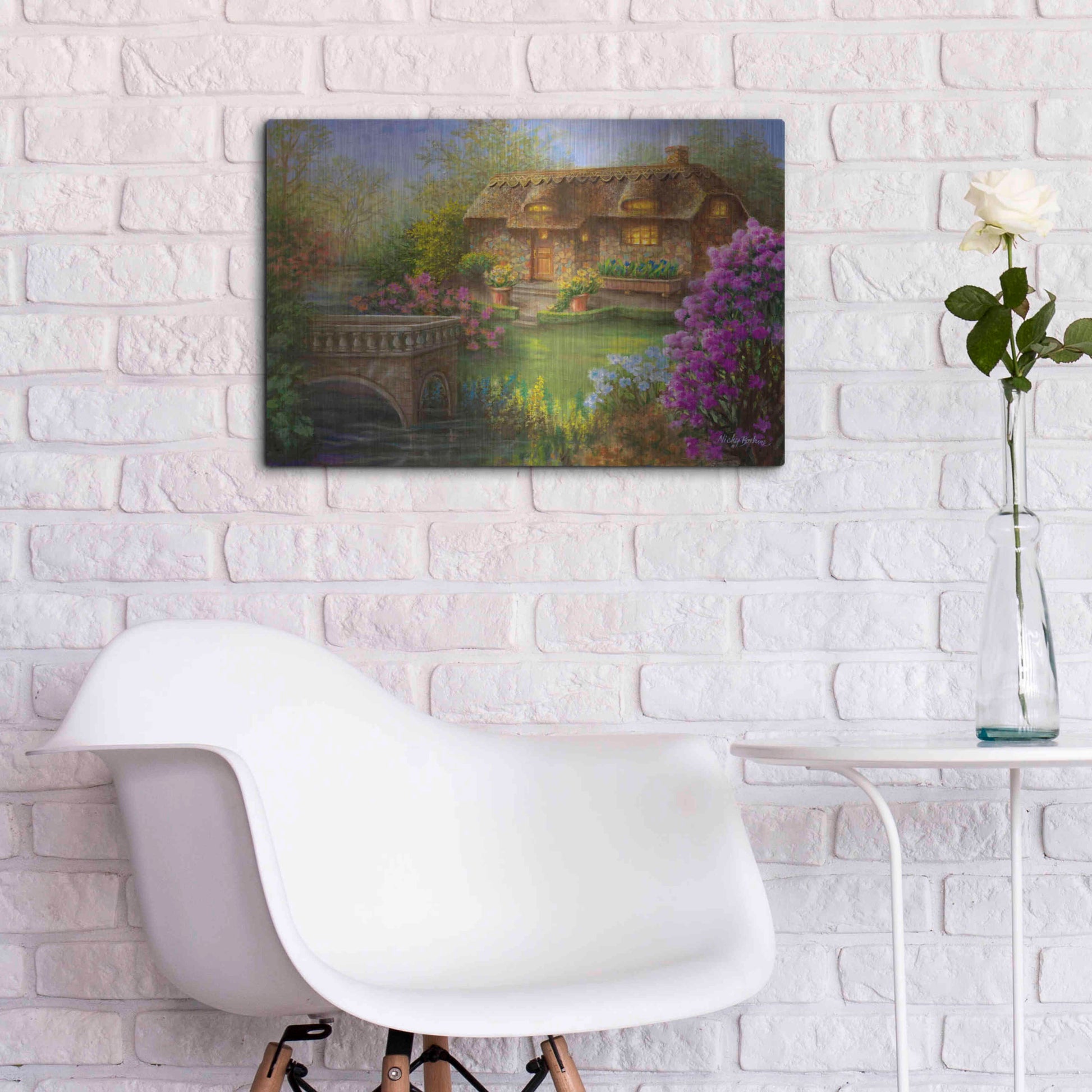 Luxe Metal Art 'My Summer Hideaway' by Nicky Boehme, Metal Wall Art,24x16