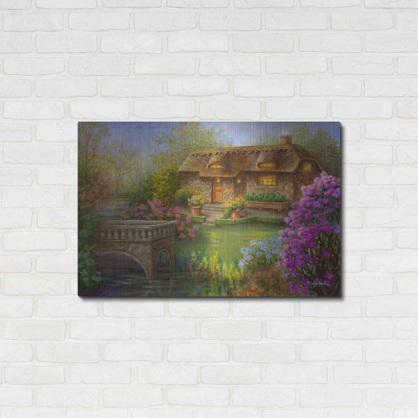 Luxe Metal Art 'My Summer Hideaway' by Nicky Boehme, Metal Wall Art,36x24