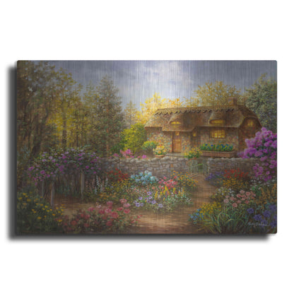 Luxe Metal Art 'Cottage Garden in Full Bloom ' by Nicky Boehme, Metal Wall Art