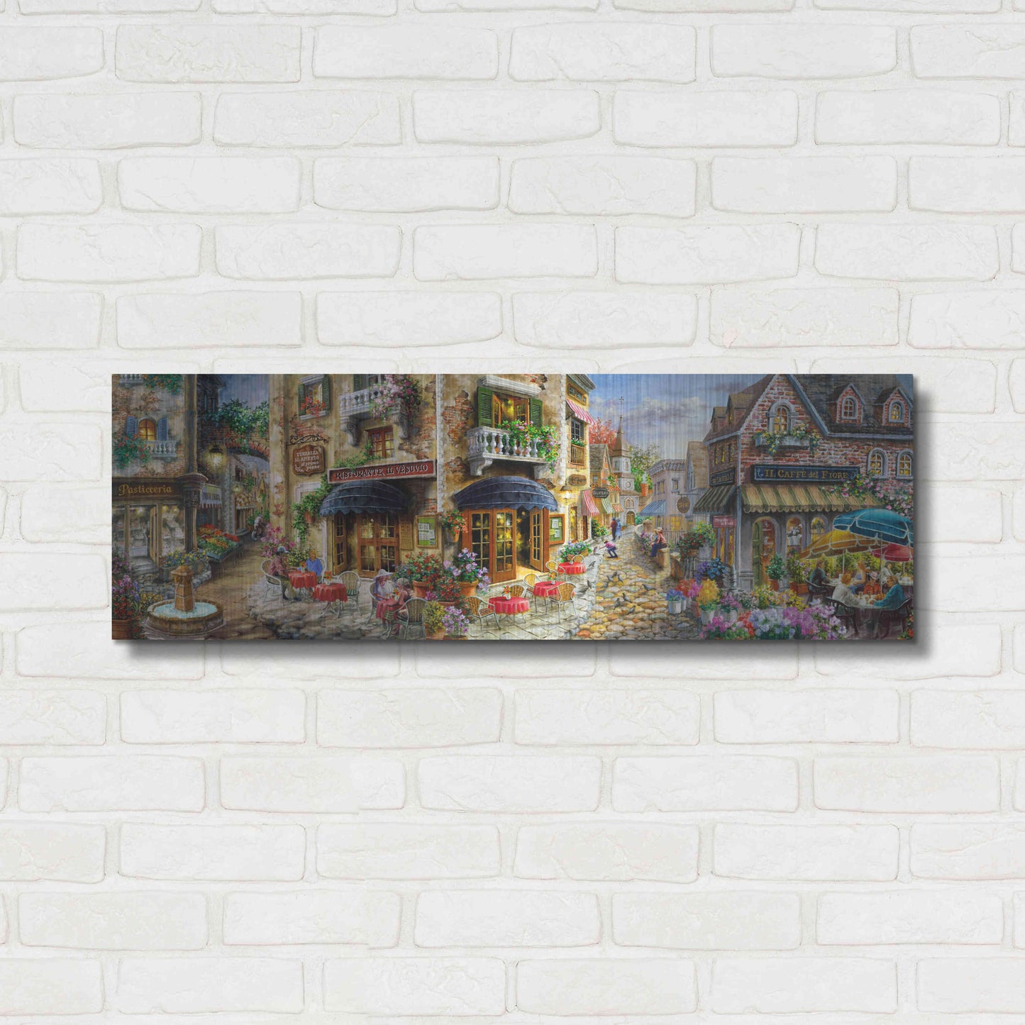 Luxe Metal Art 'Late Afternoon in Italy' by Nicky Boehme, Metal Wall Art,36x12