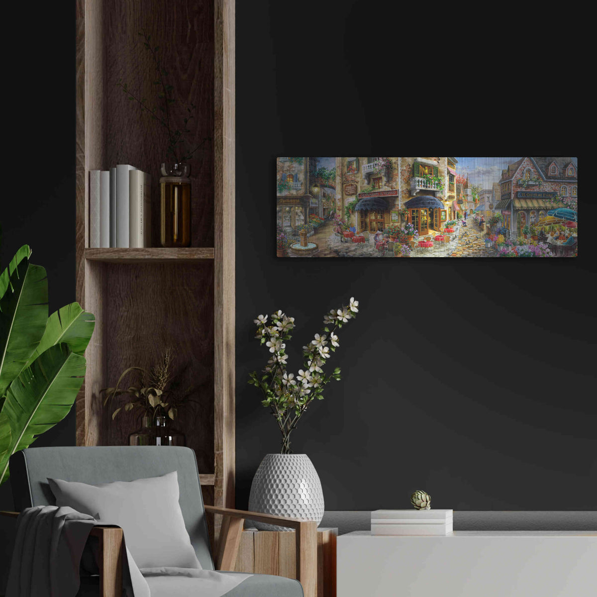 Luxe Metal Art 'Late Afternoon in Italy' by Nicky Boehme, Metal Wall Art,36x12