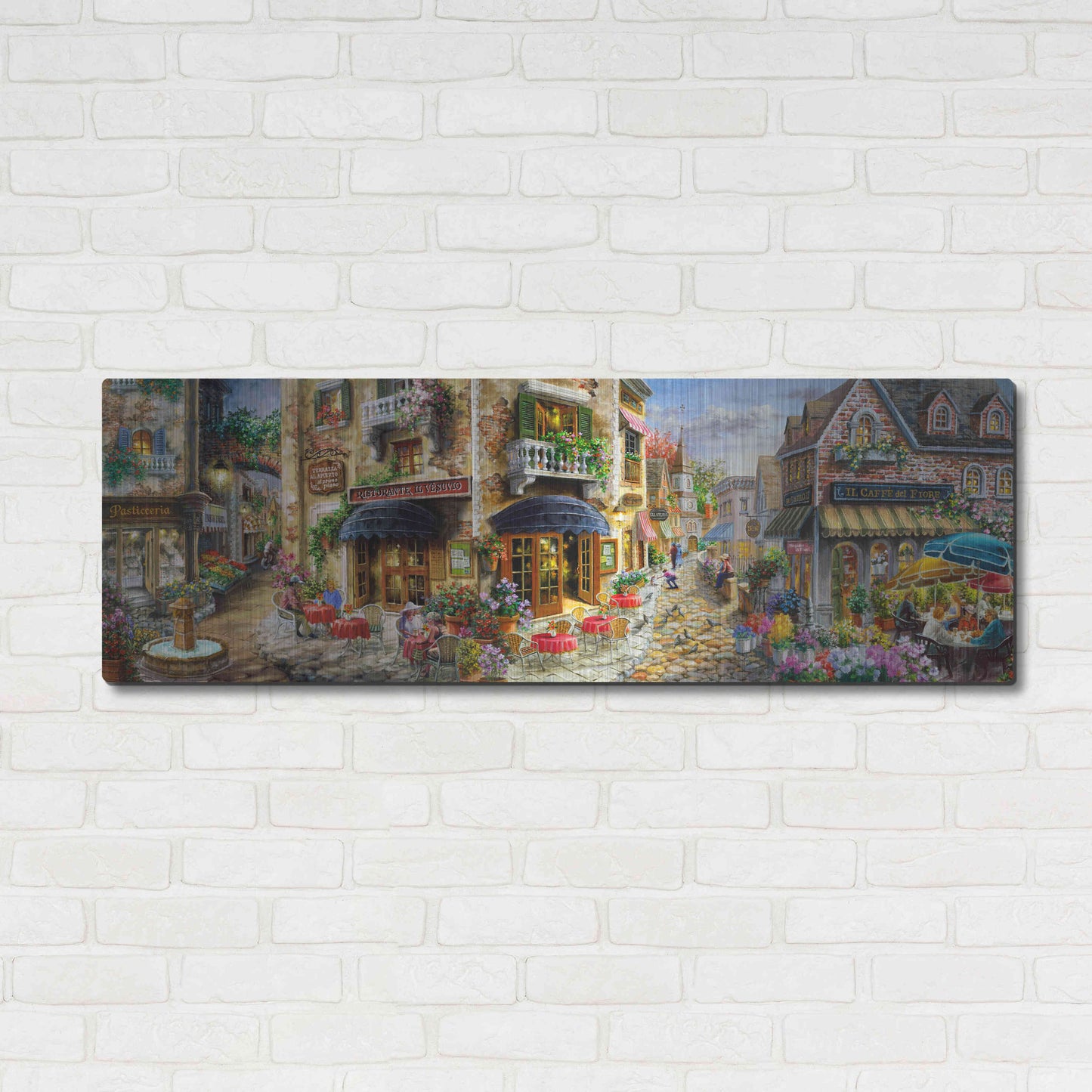 Luxe Metal Art 'Late Afternoon in Italy' by Nicky Boehme, Metal Wall Art,48x16