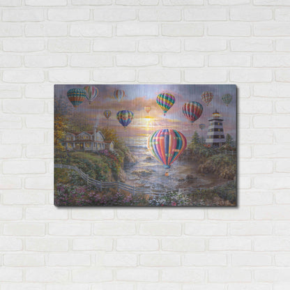 Luxe Metal Art 'Balloons Over Cottage Cove' by Nicky Boehme, Metal Wall Art,36x24