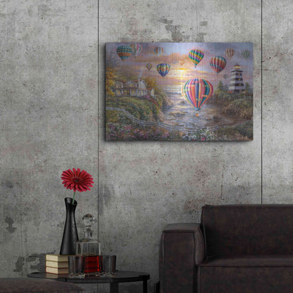 Luxe Metal Art 'Balloons Over Cottage Cove' by Nicky Boehme, Metal Wall Art,36x24