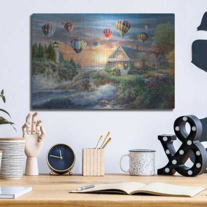 Luxe Metal Art 'Balloons over Sunset Cove' by Nicky Boehme, Metal Wall Art,16x12