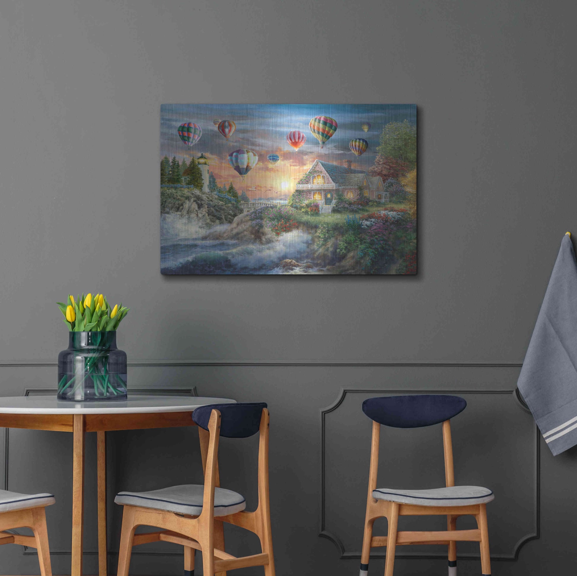 Luxe Metal Art 'Balloons over Sunset Cove' by Nicky Boehme, Metal Wall Art,36x24