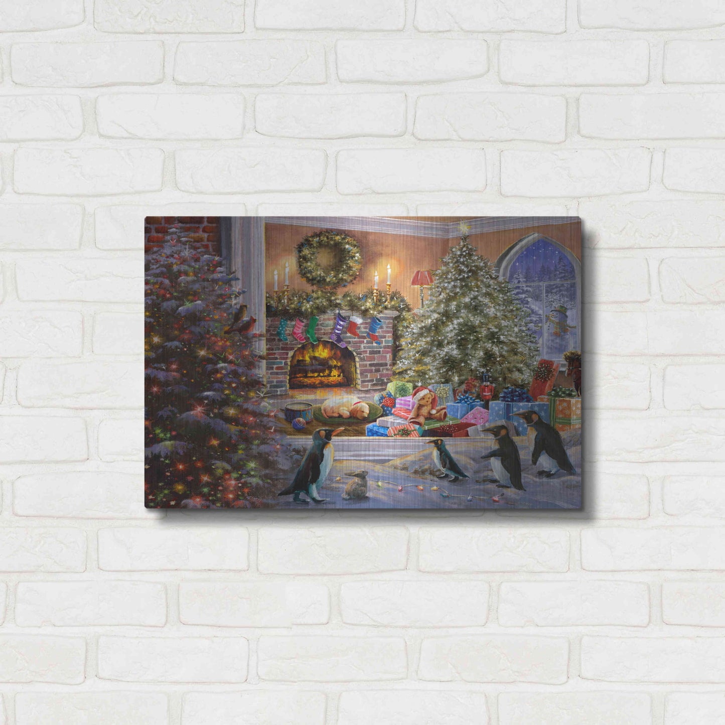 Luxe Metal Art 'A Magical View to Christmas' by Nicky Boehme, Metal Wall Art,24x16