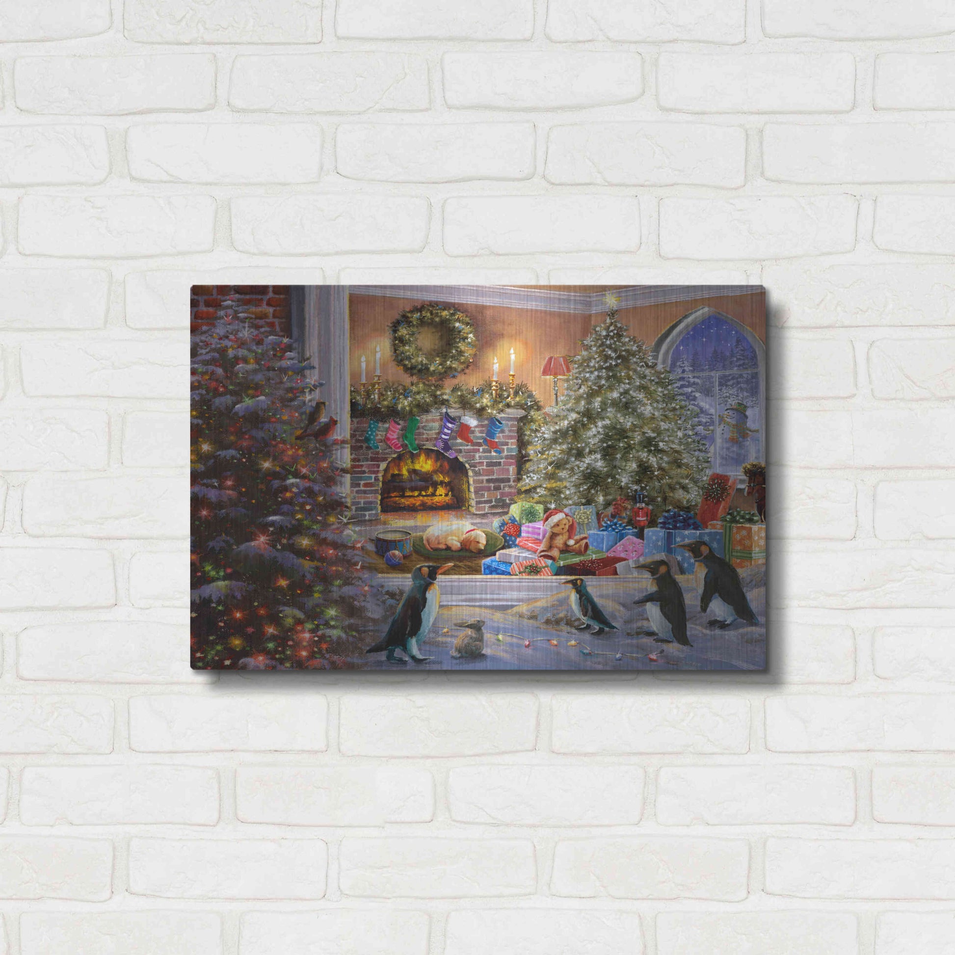 Luxe Metal Art 'A Magical View to Christmas' by Nicky Boehme, Metal Wall Art,24x16