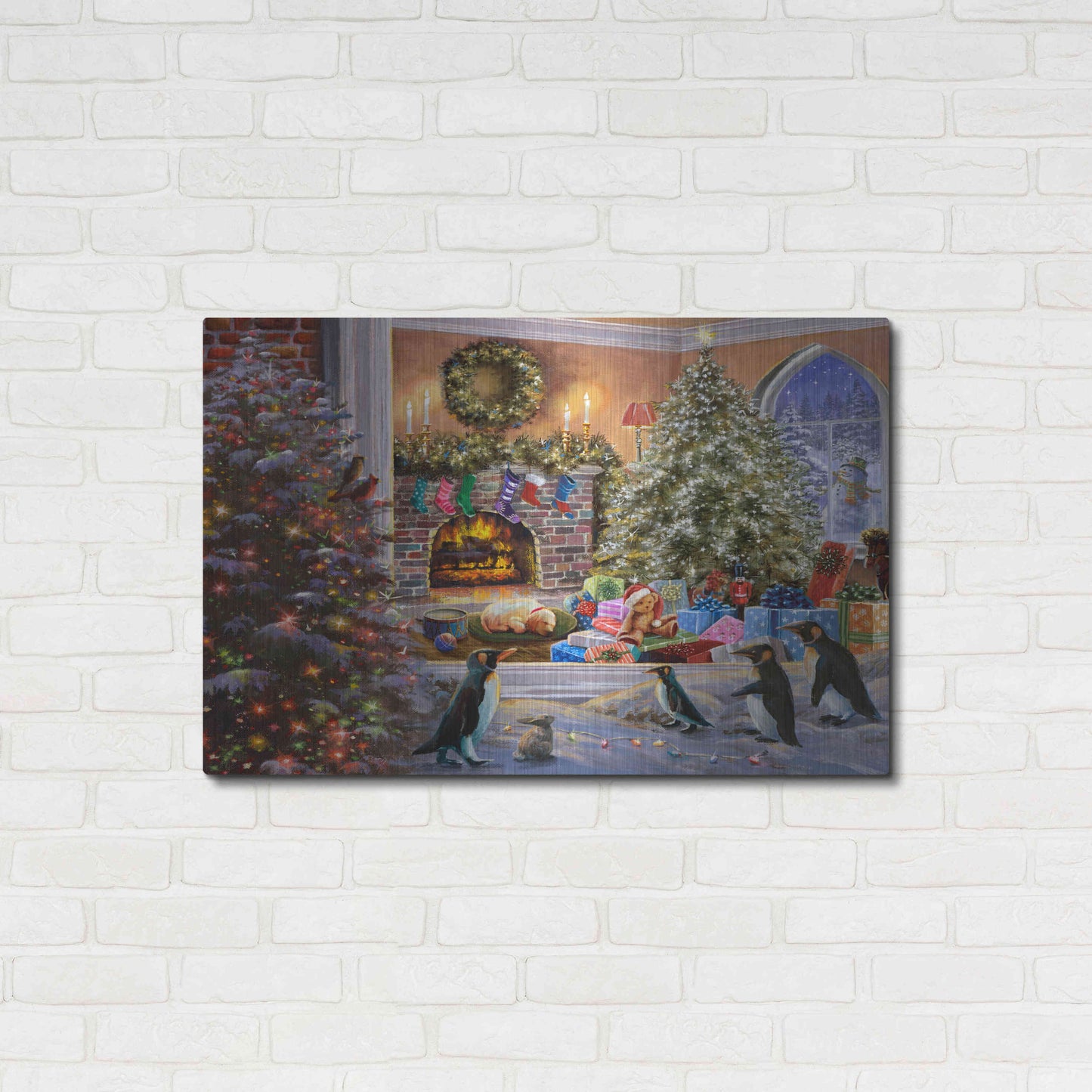 Luxe Metal Art 'A Magical View to Christmas' by Nicky Boehme, Metal Wall Art,36x24