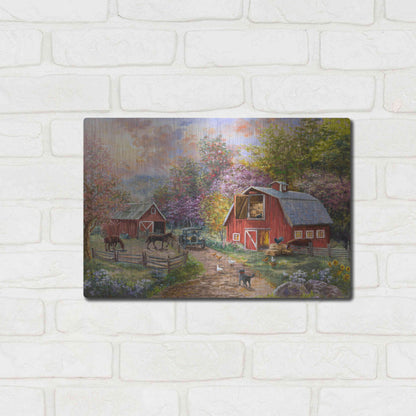 Luxe Metal Art 'Horse Farm Glen' by Nicky Boehme, Metal Wall Art,16x12