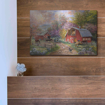 Luxe Metal Art 'Horse Farm Glen' by Nicky Boehme, Metal Wall Art,16x12