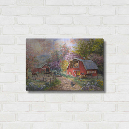 Luxe Metal Art 'Horse Farm Glen' by Nicky Boehme, Metal Wall Art,24x16