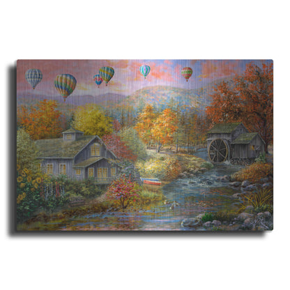 Luxe Metal Art 'Autumn Creek Mill' by Nicky Boehme, Metal Wall Art