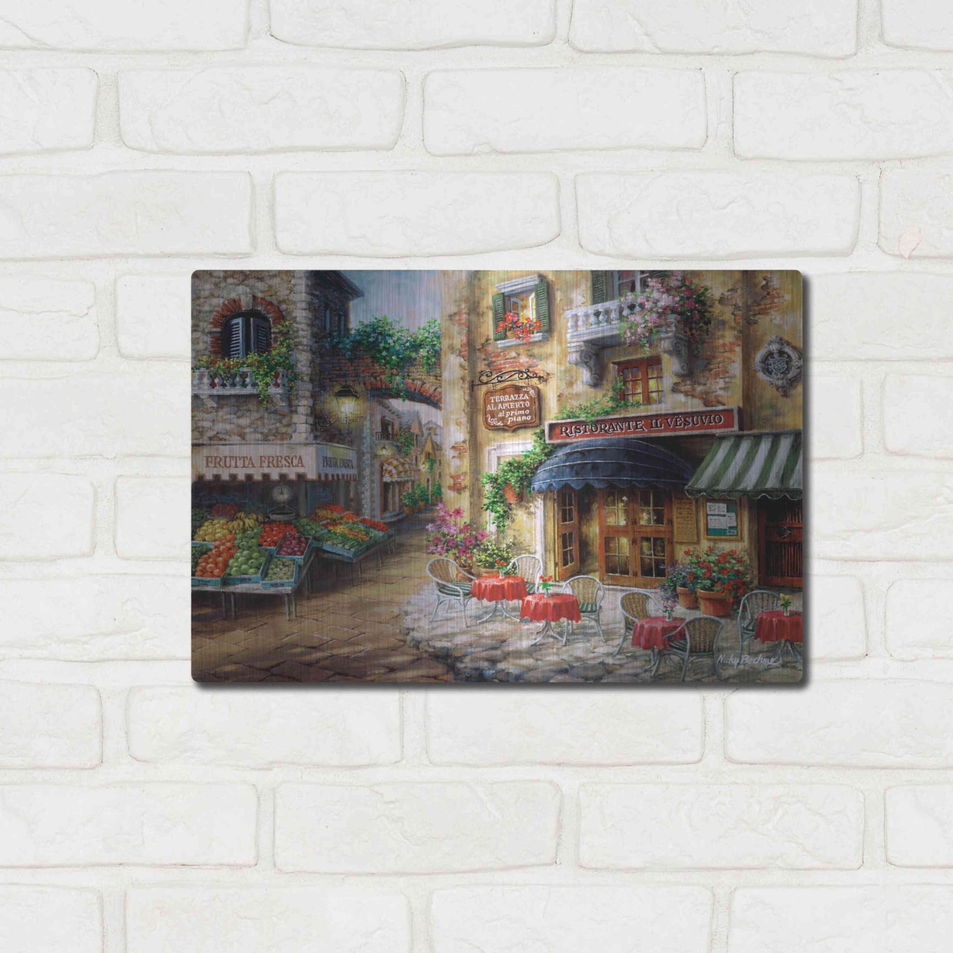 Luxe Metal Art 'Buon Appetito' by Nicky Boehme, Metal Wall Art,16x12