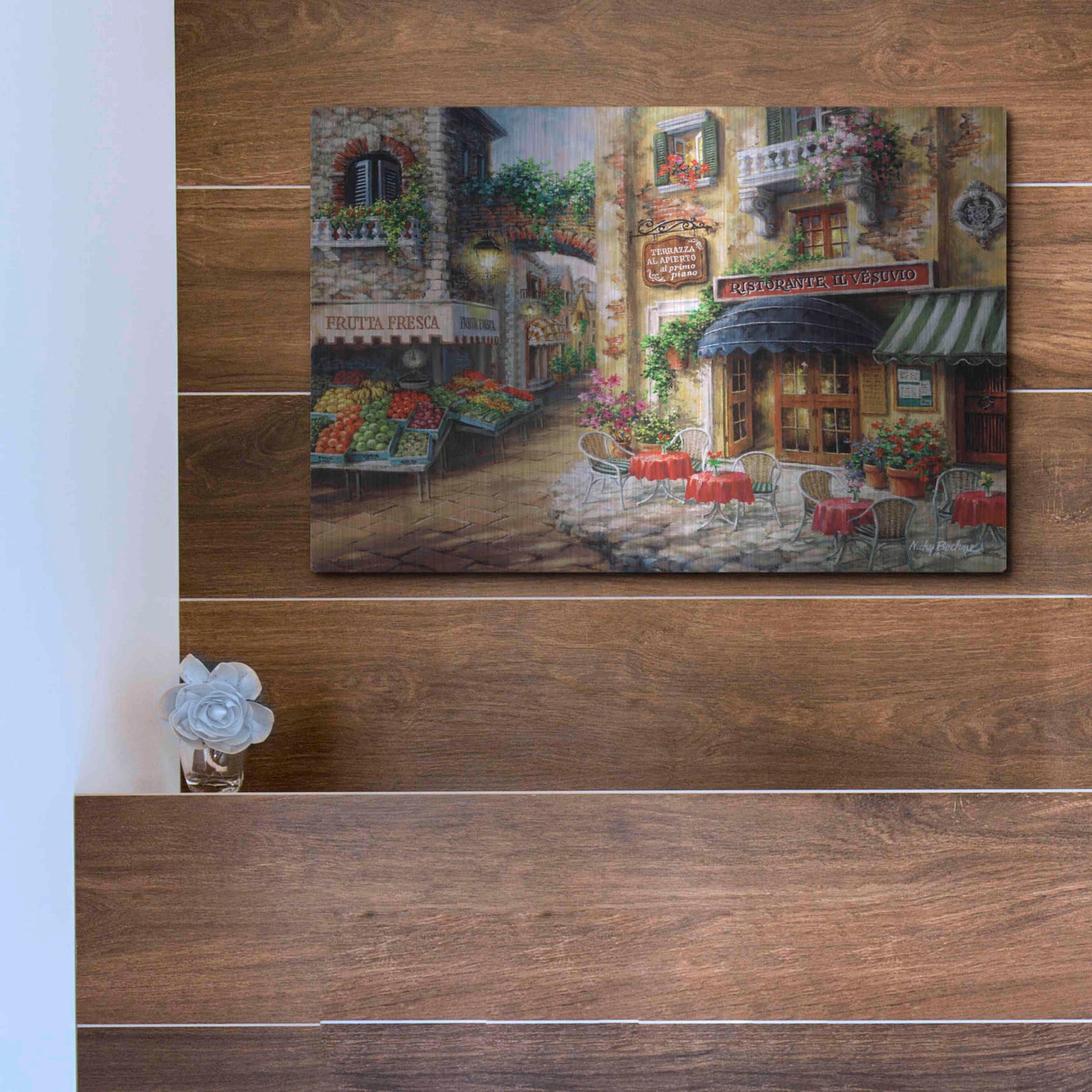 Luxe Metal Art 'Buon Appetito' by Nicky Boehme, Metal Wall Art,16x12