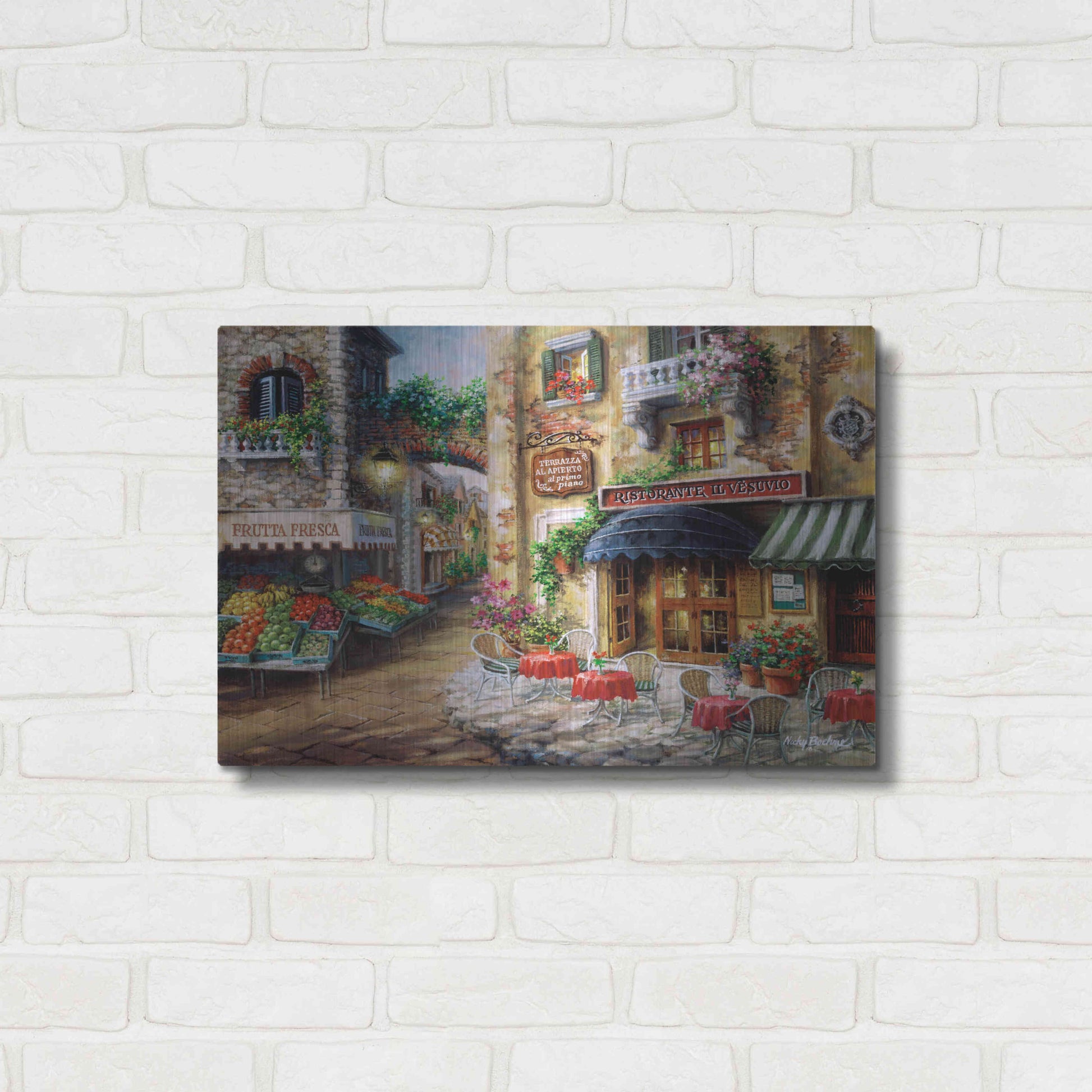 Luxe Metal Art 'Buon Appetito' by Nicky Boehme, Metal Wall Art,24x16