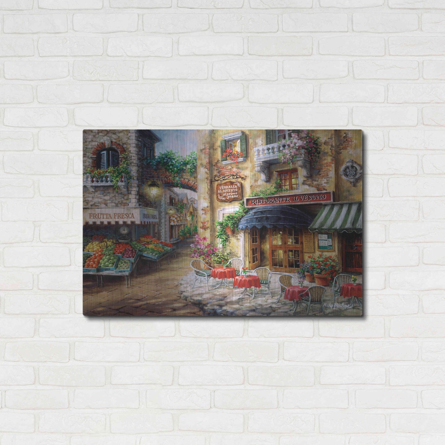 Luxe Metal Art 'Buon Appetito' by Nicky Boehme, Metal Wall Art,36x24