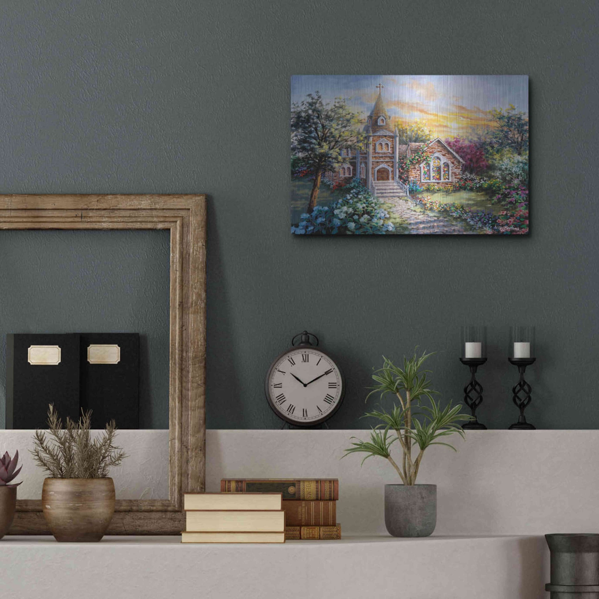 Luxe Metal Art 'Pray For Happiness' by Nicky Boehme, Metal Wall Art,16x12