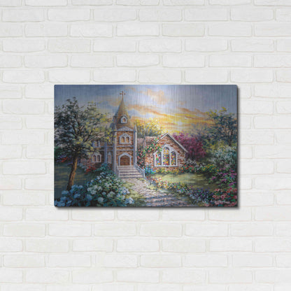 Luxe Metal Art 'Pray For Happiness' by Nicky Boehme, Metal Wall Art,36x24