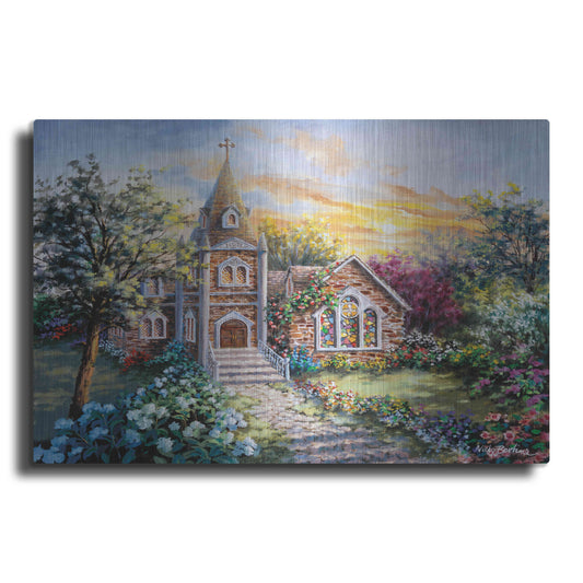 Luxe Metal Art 'Pray For Happiness' by Nicky Boehme, Metal Wall Art