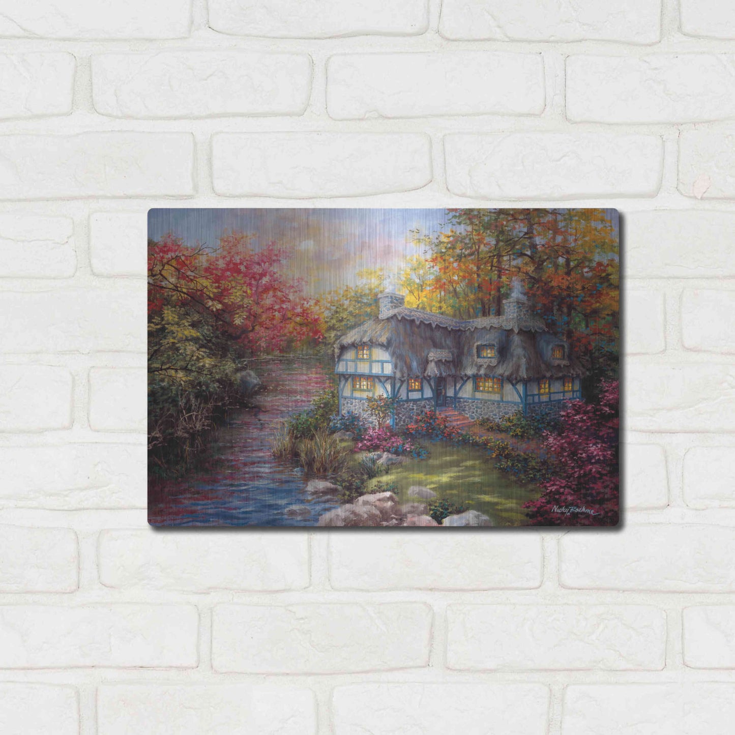 Luxe Metal Art 'There's No Place Like Home' by Nicky Boehme, Metal Wall Art,16x12