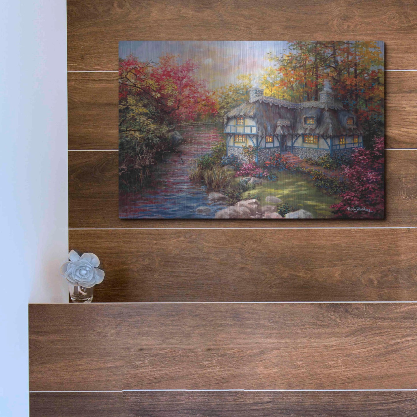 Luxe Metal Art 'There's No Place Like Home' by Nicky Boehme, Metal Wall Art,16x12