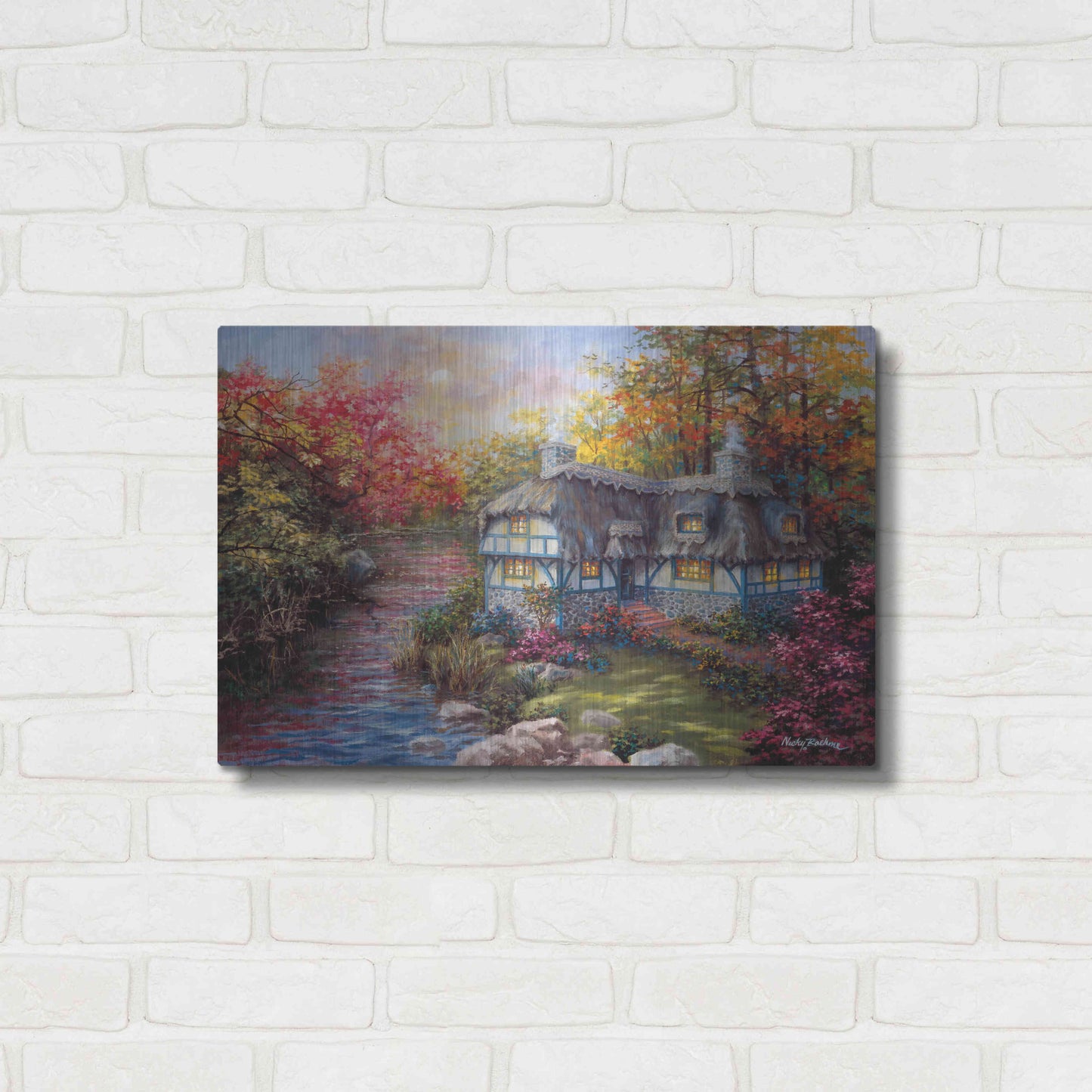 Luxe Metal Art 'There's No Place Like Home' by Nicky Boehme, Metal Wall Art,24x16