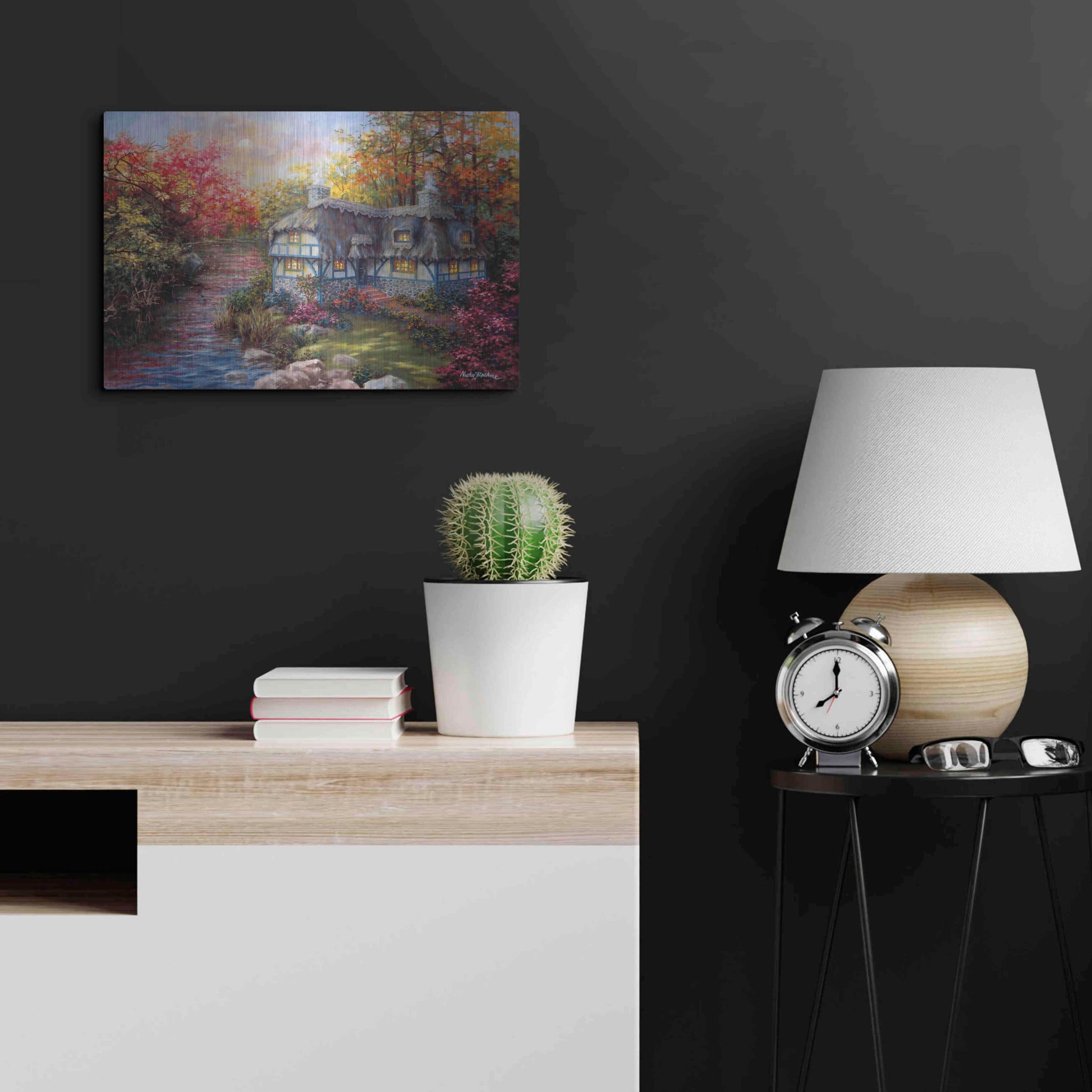 Luxe Metal Art 'There's No Place Like Home' by Nicky Boehme, Metal Wall Art,24x16