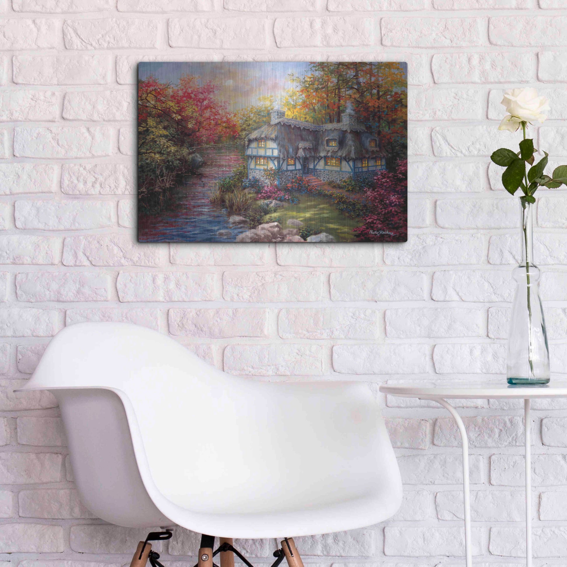 Luxe Metal Art 'There's No Place Like Home' by Nicky Boehme, Metal Wall Art,24x16