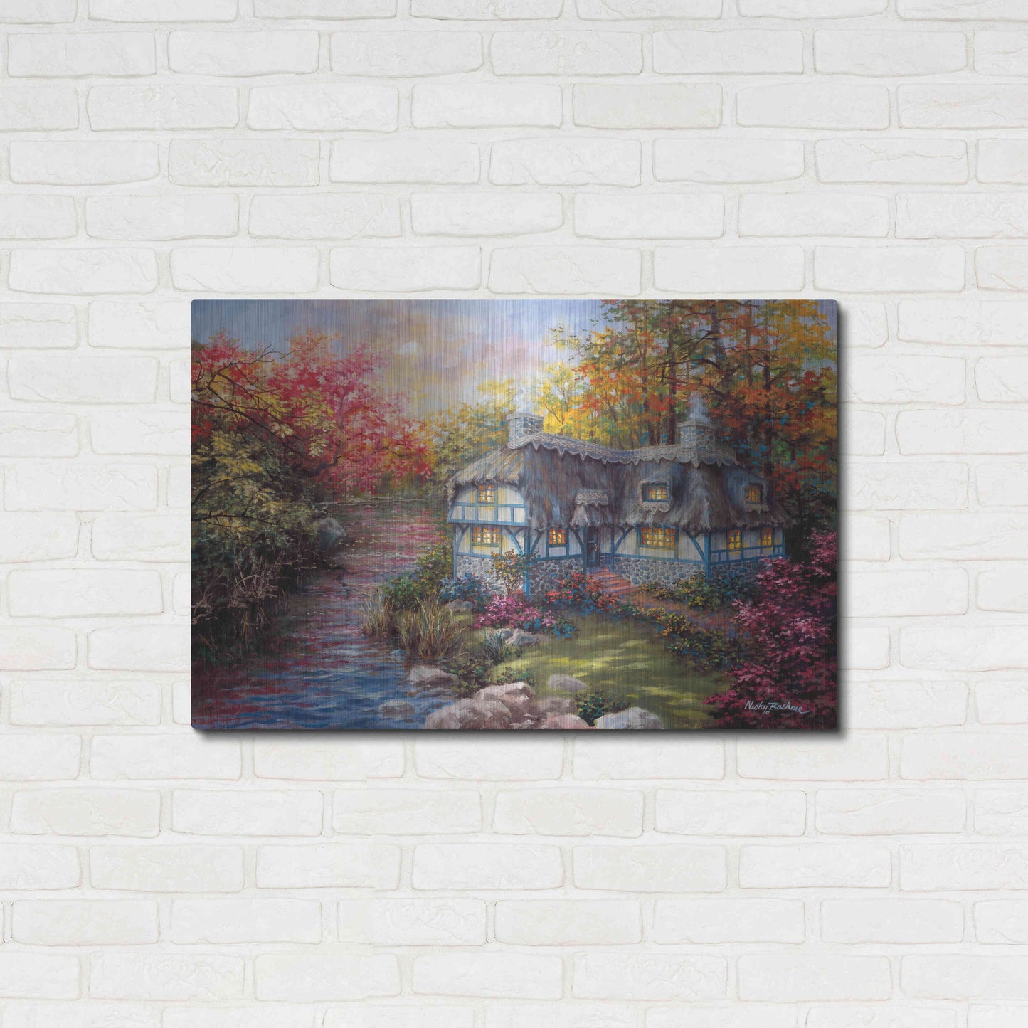 Luxe Metal Art 'There's No Place Like Home' by Nicky Boehme, Metal Wall Art,36x24